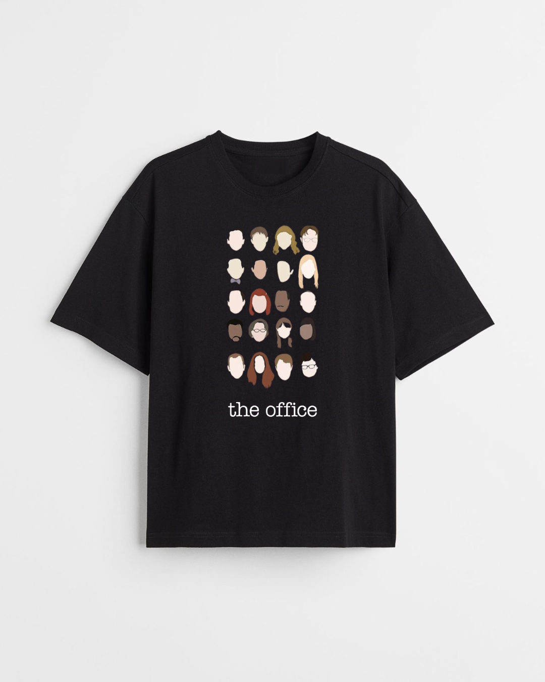 THE OFFICE CHARACTERS OVERSIZED T-SHIRT BLACK