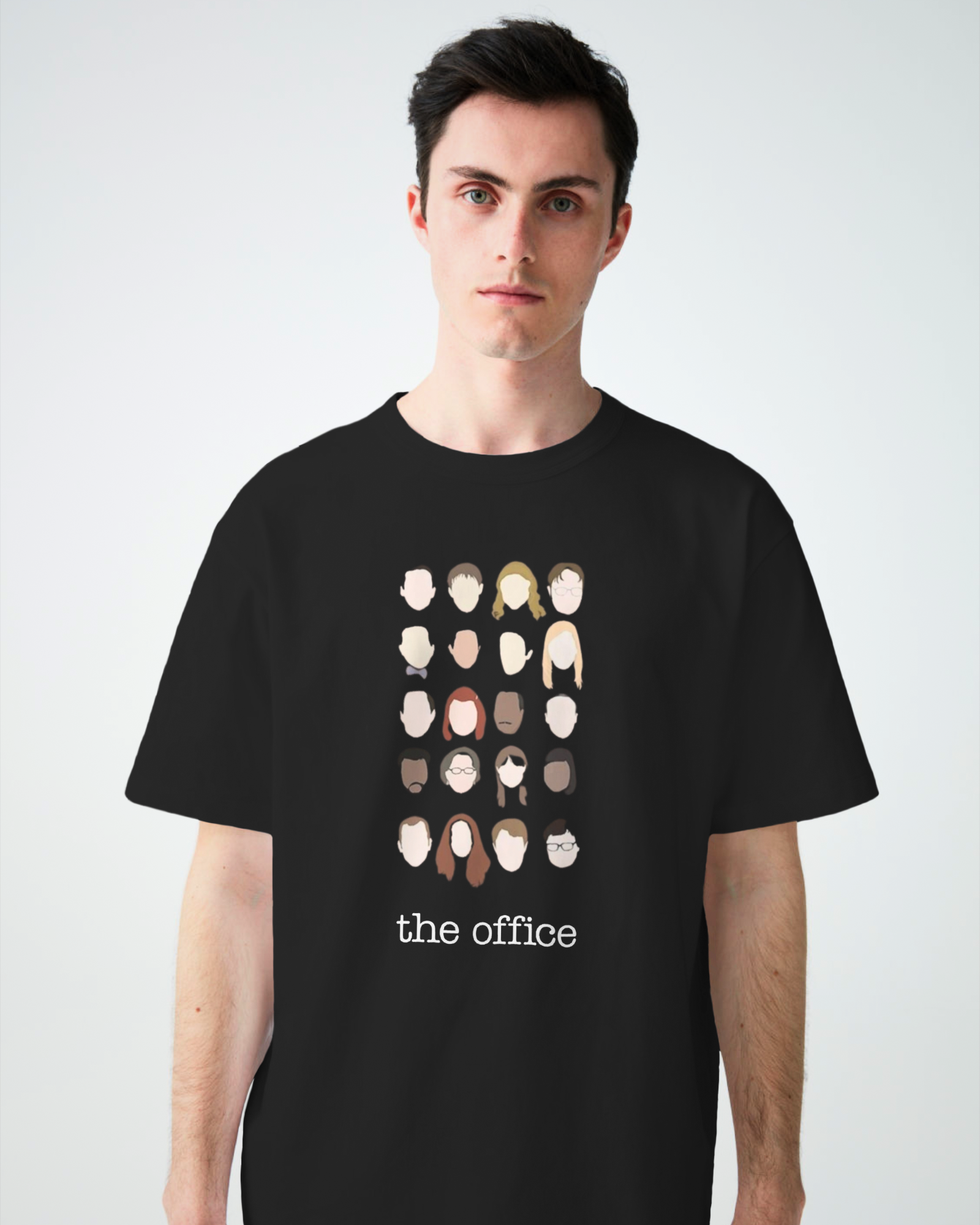 THE OFFICE CHARACTERS OVERSIZED T-SHIRT BLACK