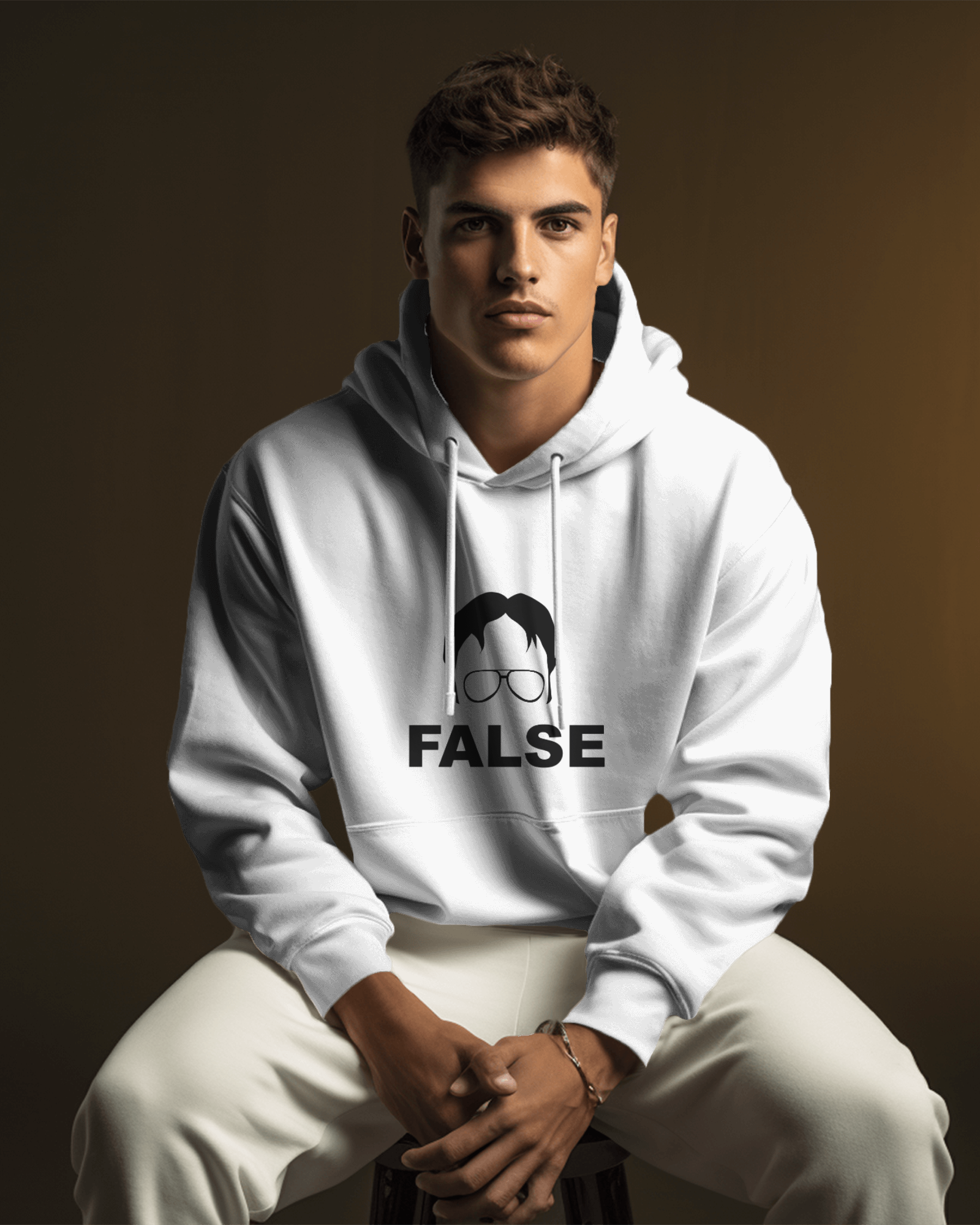 THE OFFICE DWIGHT FALSE WHITE HOODIE