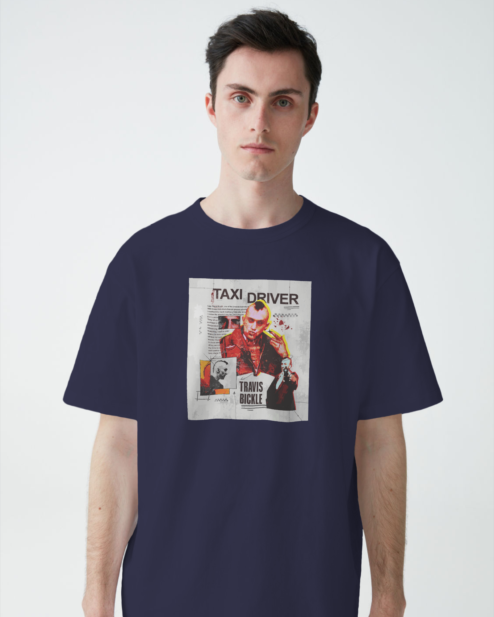 TAXI DRIVER TRAVIS OVERSIZED T SHIRT BLUE